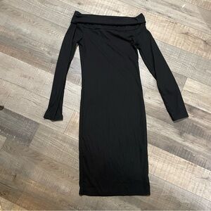 NWT off the shoulder black bodycon dress